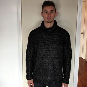 Metallic shimmering black shawl