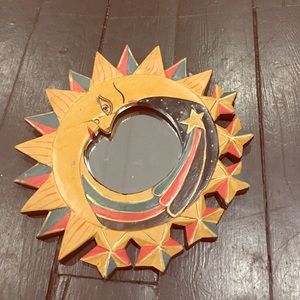Hand painted Sun and Moon mirror for wall