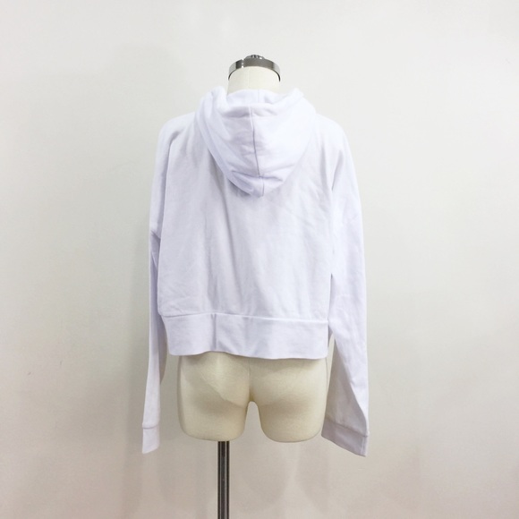 [ stussy ] white cropped zip hoodie sweatshirt - Picture 3 of 5