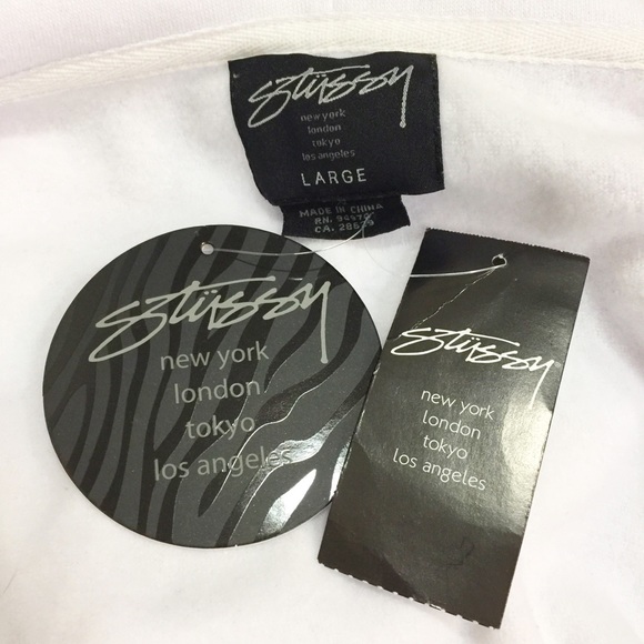 [ stussy ] white cropped zip hoodie sweatshirt - Picture 5 of 5