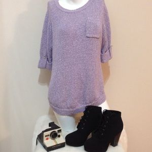 (Chico's) purple knitted sweater.