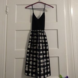 Theory Black & White Silk Dress