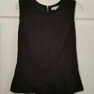 Black Eyelet Peplum Shirt-size 12