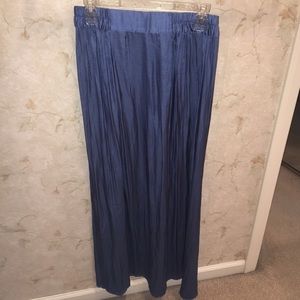Mango Blue Silk Skirt