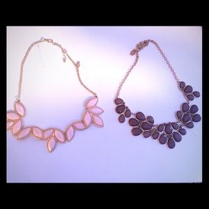 Pink Brown Rose Gold Statement Boutique Necklaces