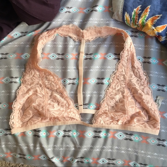 Free People Pink Lace Halter Bralette