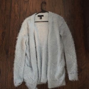Fuzzy light blue cardigan