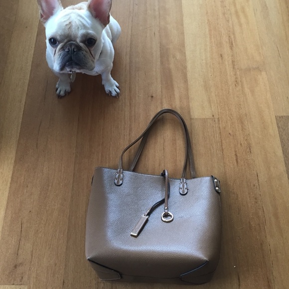 NWOT Vegan leather tote. Frenchie not included 😜