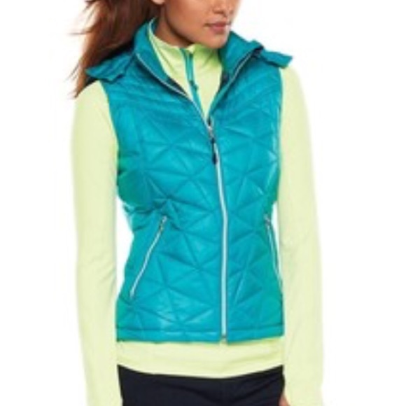 tek gear Jackets & Blazers - Tek gear Turquoise quilted vest with hood