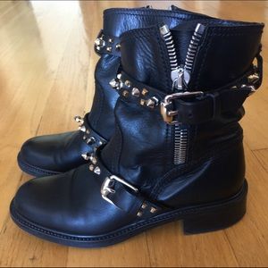 GUCCI Studded Motorcycle Ankle Boots
