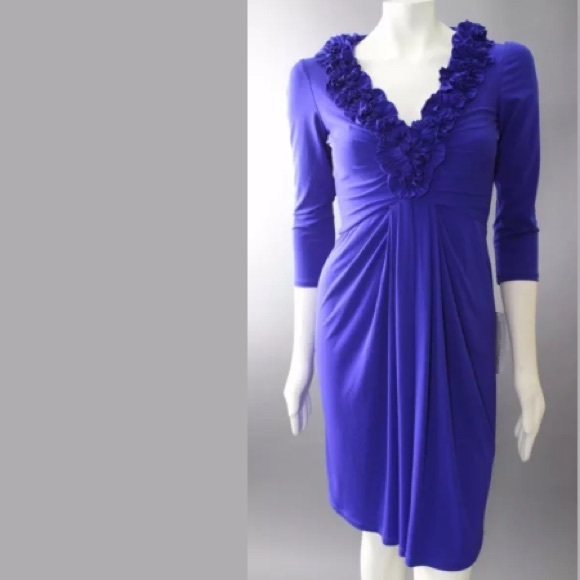MAGGIE LONDON  Twilight Stretch Knit Dress 6 - Picture 1 of 4