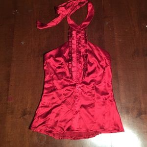 🔥Bebe Red silky Top Size (S)🔥
