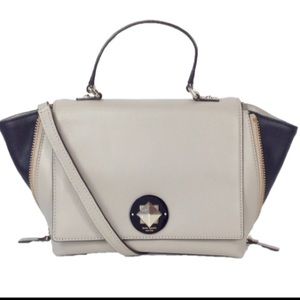 Kate Spade Abbie Varick Street gray grey lpurse