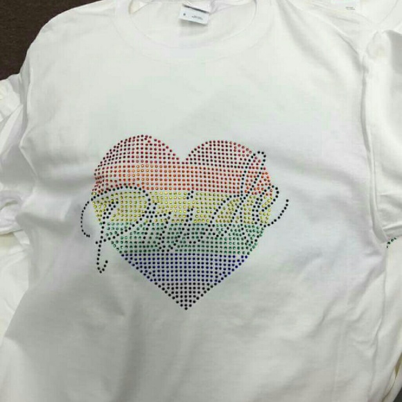 Austrian Crystal Rhinestone unisex "Gay Pride" tee