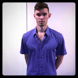 Short sleeve purple print