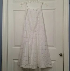 White Eyelet Sleeveless Dress - size 12