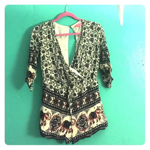 Elephant print romper