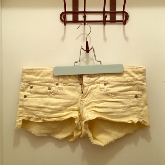 Yellow Denim Short Shorts