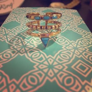 Stella & Dot turquoise stacked ring.