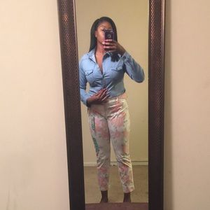 Floral Old Navy Ankle Crop Pants