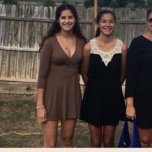 Forever 21 Basic brown deep neck dress