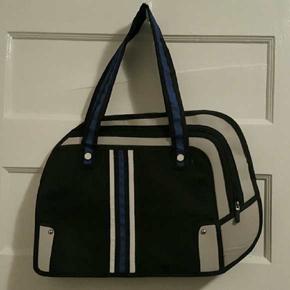 Black and Blue Large 2 Dimensional Handbag