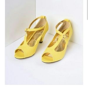 Retro Open Toe Heels