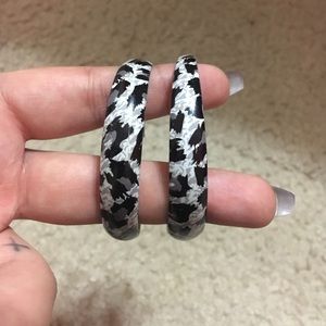 Leopard print hoops.