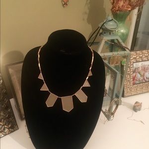 House of Harlow gold tone khaki leather necklace