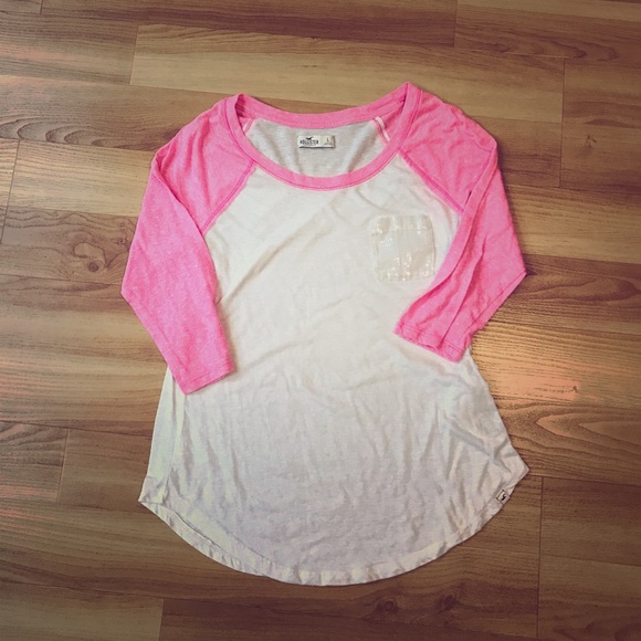 Hot Pink baseball Tee