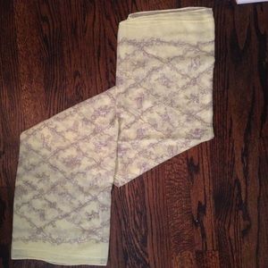 Lightweight Yellow Pastoral print scarf