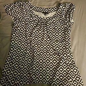 Black and cream dressy top