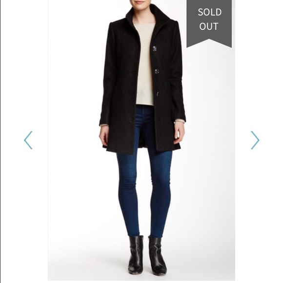 Kensie Single Breasted Ruffle Hem Coat BRAND NEW