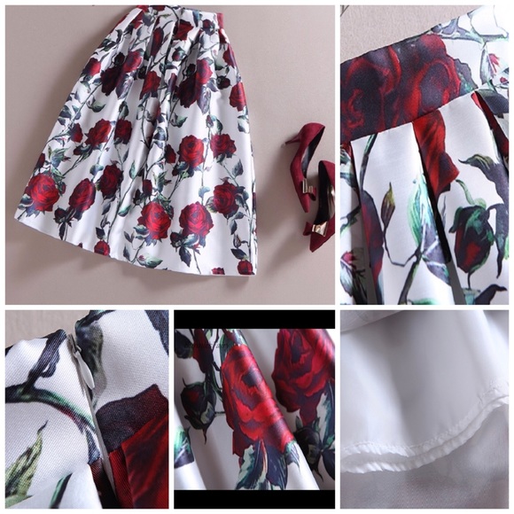 Beautiful rose midi skirt - Picture 2 of 4