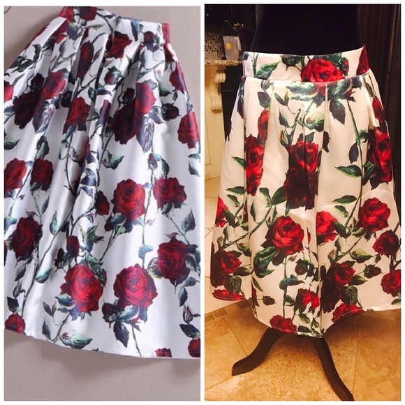 Beautiful rose midi skirt - Picture 3 of 4