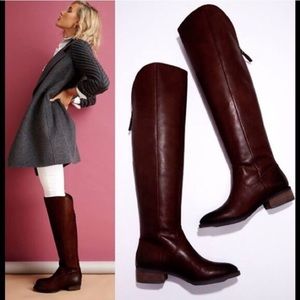 Sole society black leather over the knee boots