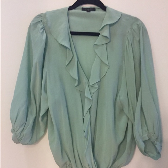 Rachel Zoe Mint Green Ruffle Top