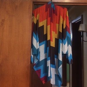 Multi-colored cardigan.