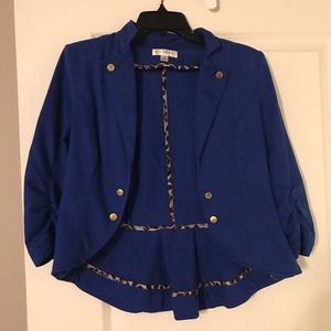Royal blue jacket with peplum back