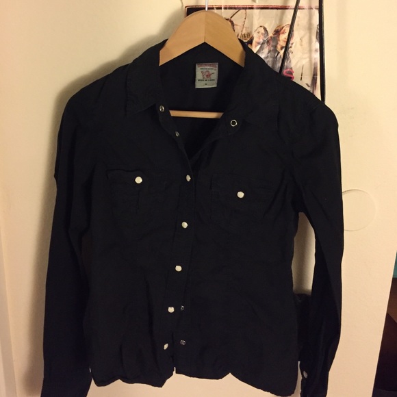 Black slim fitting button down shirt True Religion