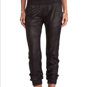 Monrow faux leather crackle sweatpants