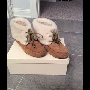 Tan Fur/Suede Coach Booties