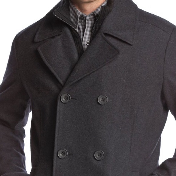 Kenneth Cole REACTION Men's Wool Peacoat w/ collar