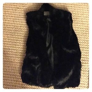 Black Faux Fur Vest