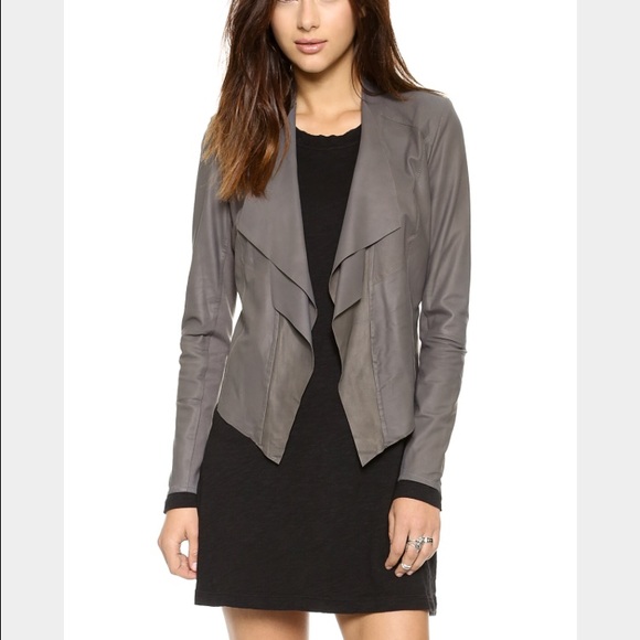 LaMarque leather cascade blazer coat