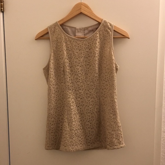 3 for $30 Banana Republic fitted gold lace top