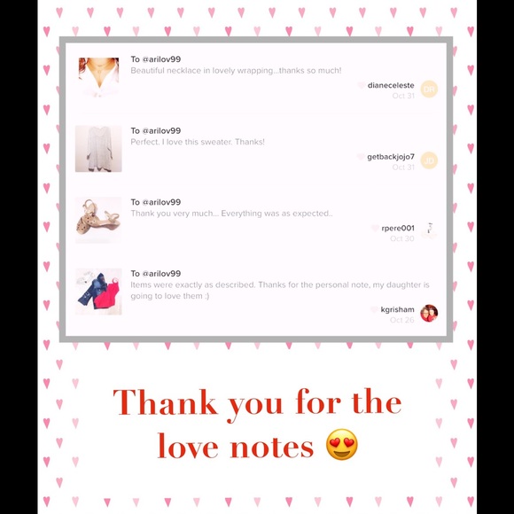 Thank you for your love notes! 💕💕💕💕