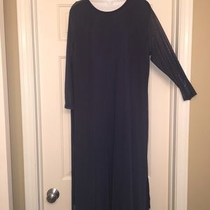 Navy mid calf dress with overlay L