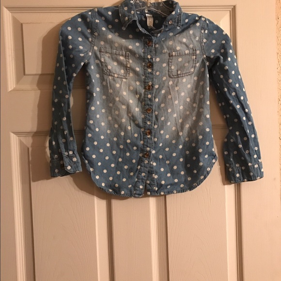 Girl's blue jean button up