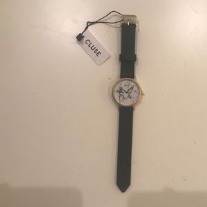 brand new cluse watch;la roche gold, white marble